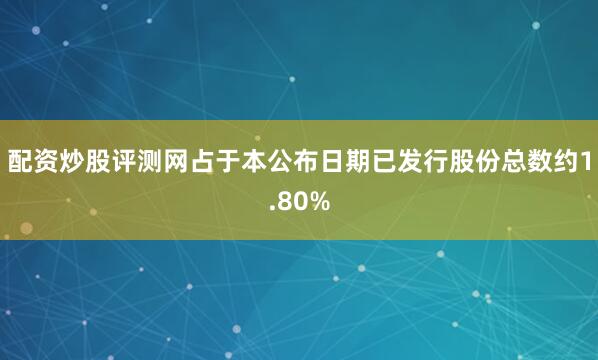 配资炒股评测网占于本公布日期已发行股份总数约1.80%
